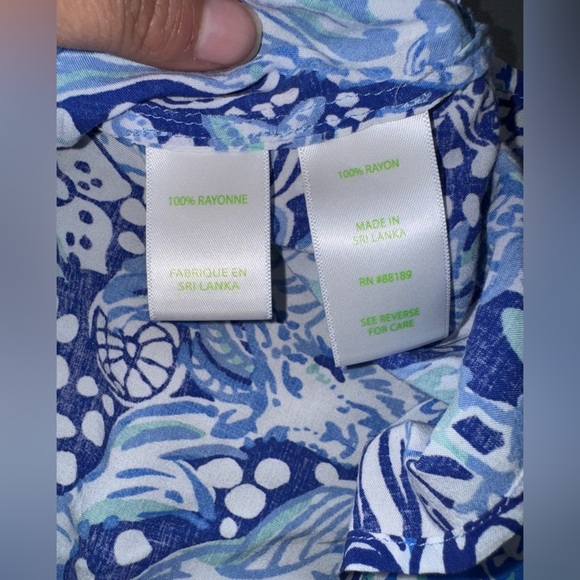 Lilly Pulitzer Blue & White Paisley Print Blouse - Picture 4 of 6